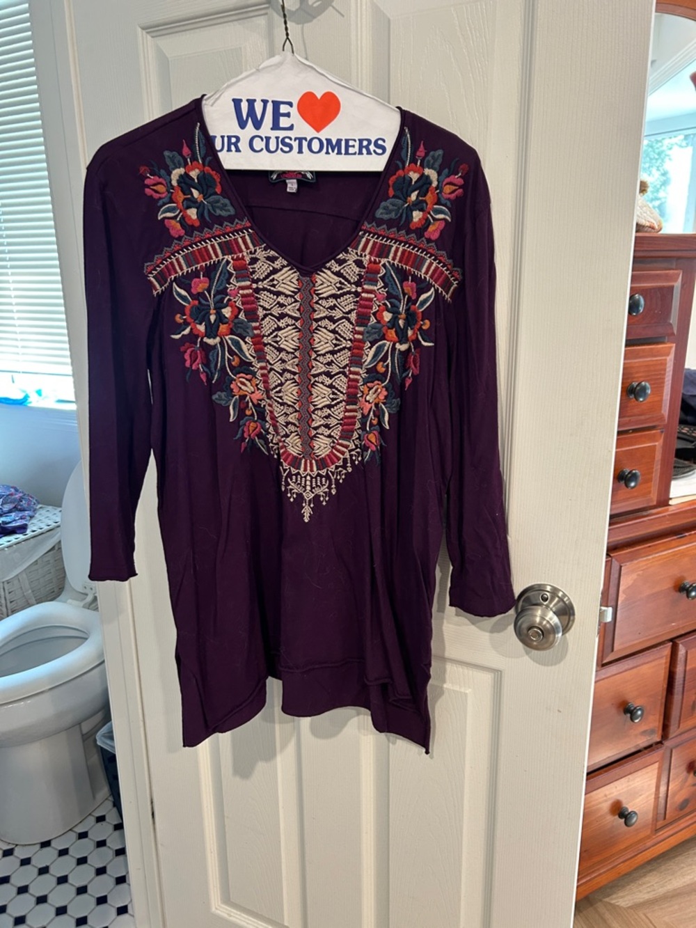Johnny was purple/plum 100 %cotton